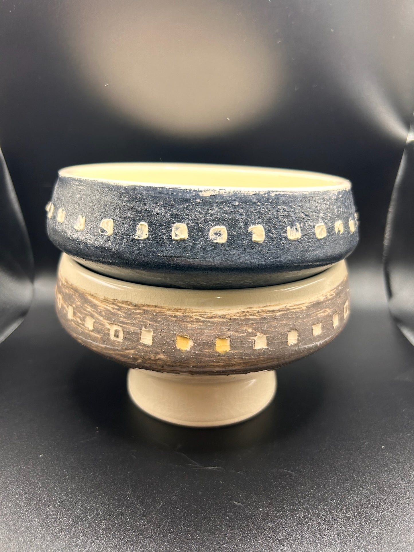 Square Patterned Bowl - Brown