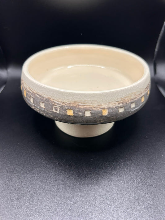 Square Patterned Bowl - Brown